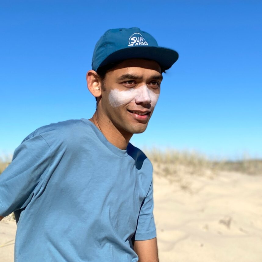 Sun Zapper White Zinc Stick on athlete, Sun Zapper Zinc Sticks, Dunedin New Zealand