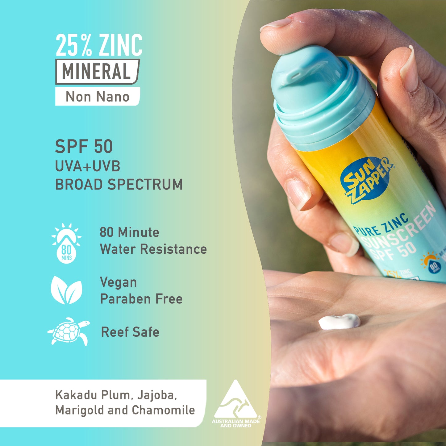 NEW Pure Zinc Sunscreen 100ml SPF50 - Air Pump Tube