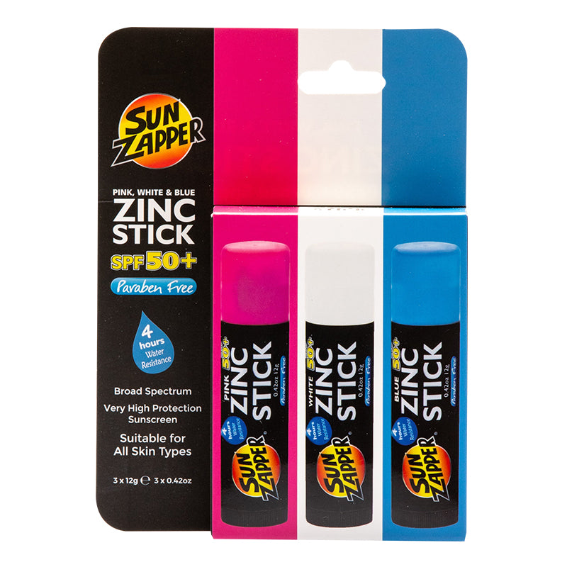 3 PACK BLUE PINK & WHITE Zinc Sticks SPF50+ Sunscreen