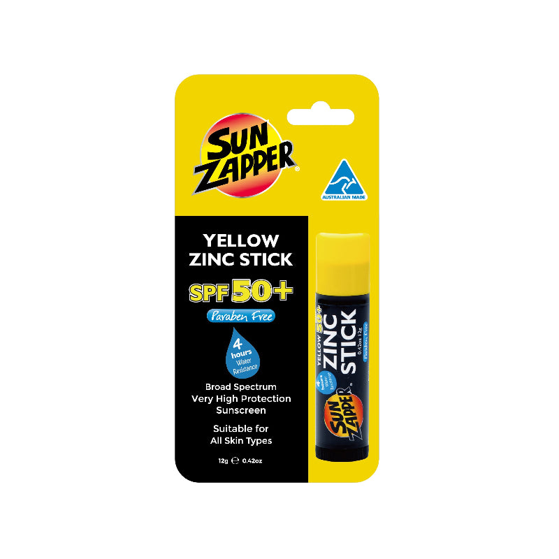 Sun Zapper Zinc Stick Yellow Packaged