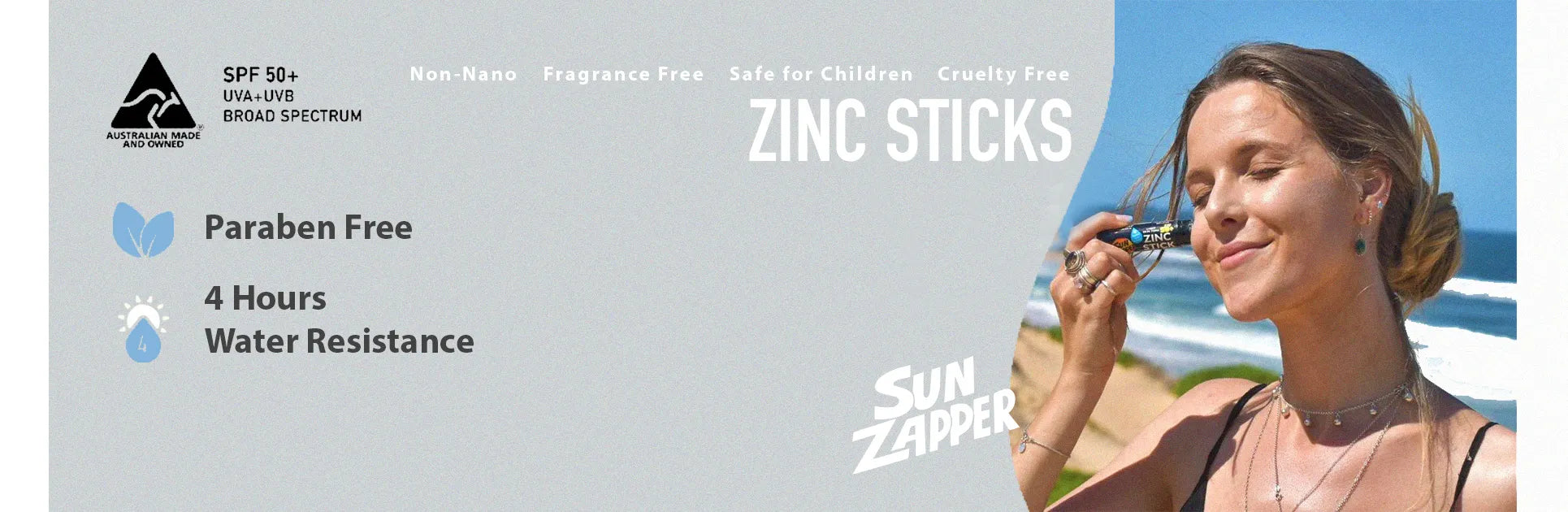 Zinc Sticks Organic Natural, Sun Zapper Zinc Sticks, Sunscreen, Dunedin, New Zealand