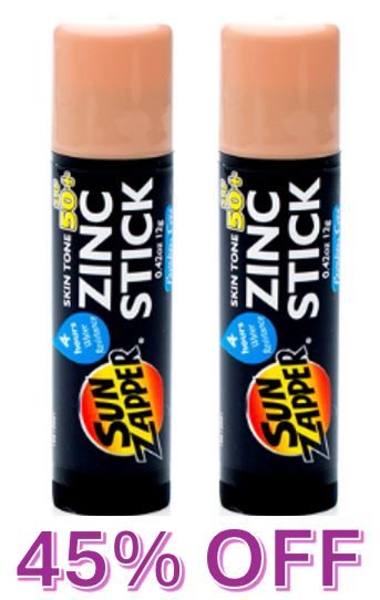 TWIN PACK SPECIAL-  Light Skin Tone Zinc Stick SPF50+