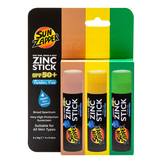 3 PACK SKIN TONE, YELLOW, GREEN Zinc Sticks SPF50+ Sunscreen