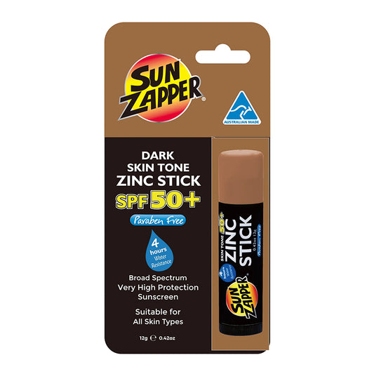 Sun Zapper Zinc Stick Dark Skin Tone Packaged