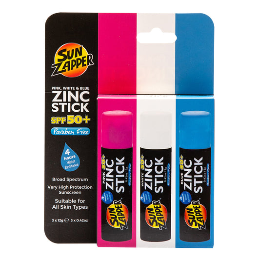 3 PACK BLUE PINK & WHITE Zinc Stick SPF50+ Sunscreen